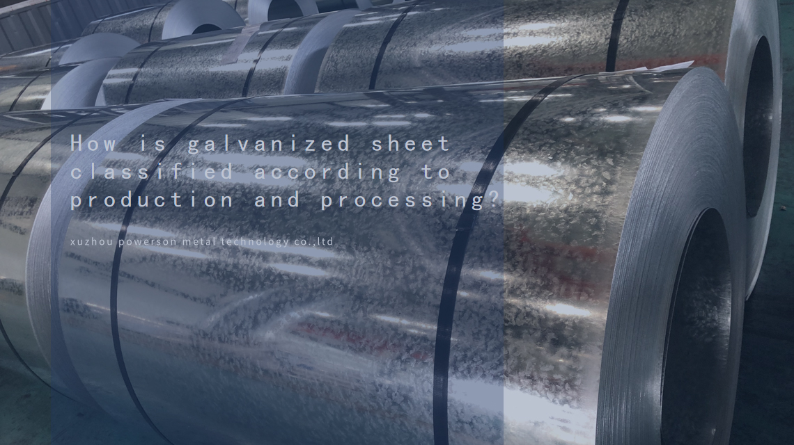 How is galvanized sheet classified according to production and processing?